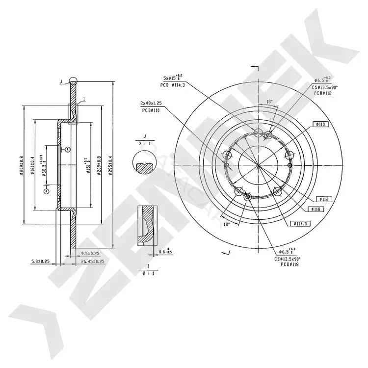 Тормозные диски ZENNEK DBD1229