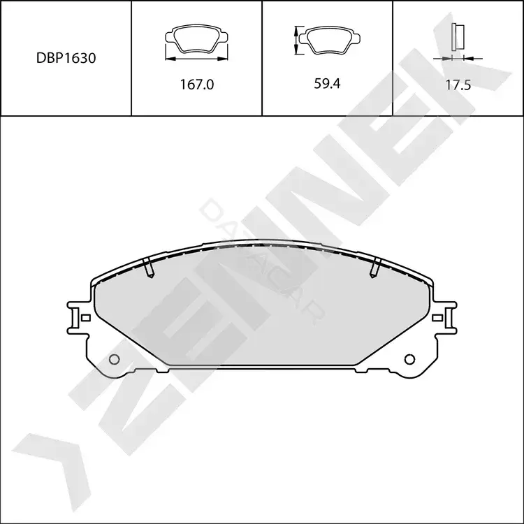 Тормозные колодки ZENNEK DBP1630