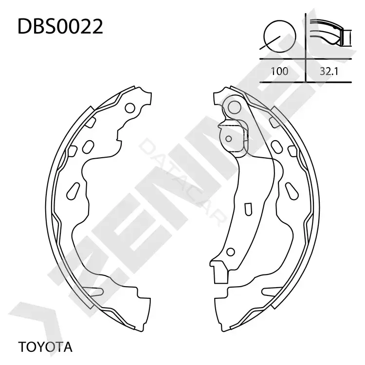 Барабанные колодки ZENNEK DBS0022