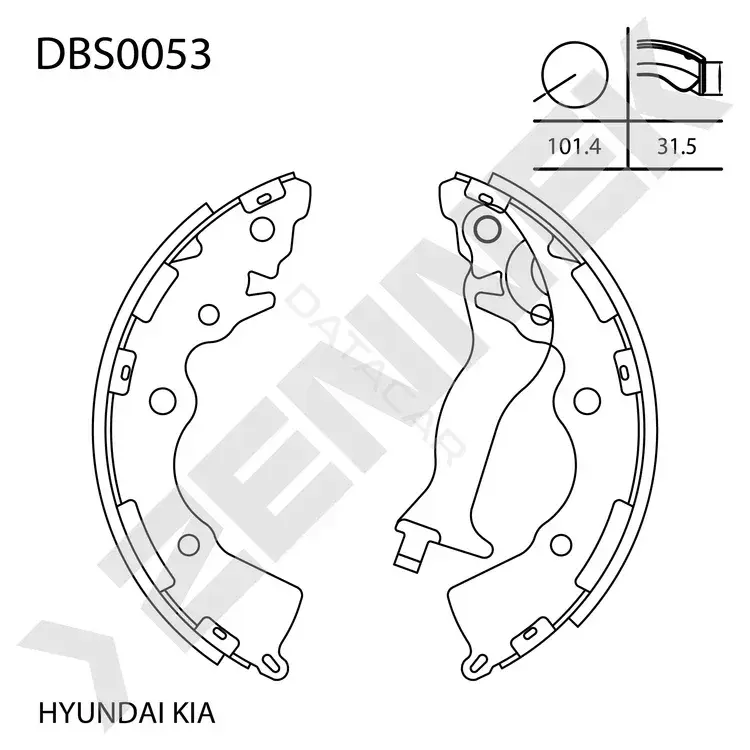Барабанные колодки ZENNEK DBS0053