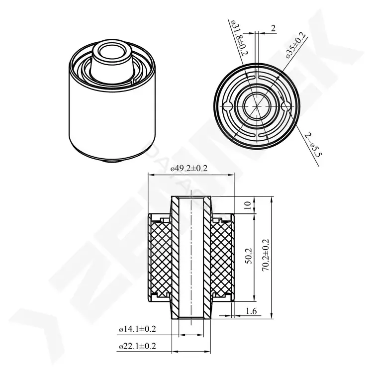 Сайлентблок рычага ZENNEK DSB0003