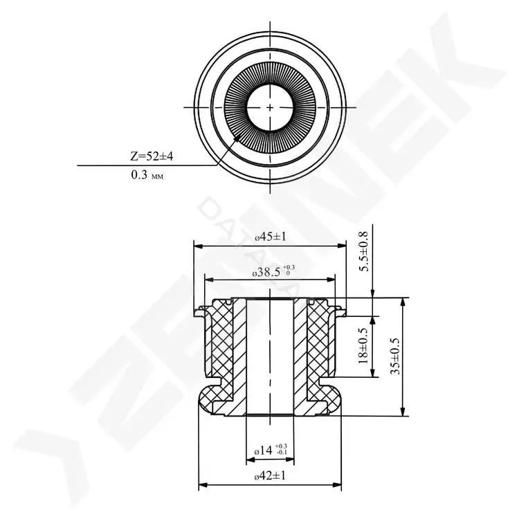 Сайлентблок рычага ZENNEK DSB0012
