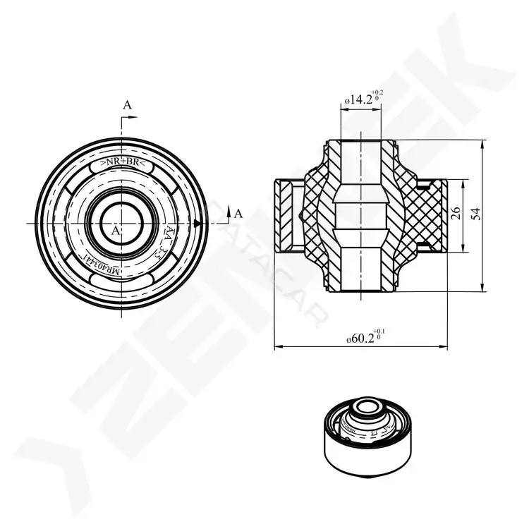 Сайлентблок рычага ZENNEK DSB0106