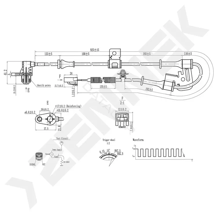 Датчик АБС ZENNEK DAS0789