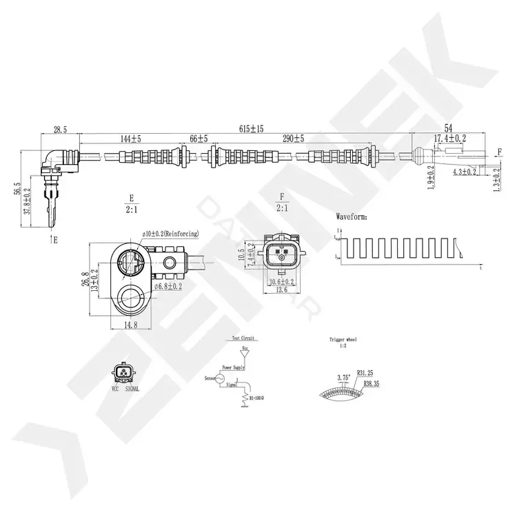 Датчик АБС ZENNEK DAS0809