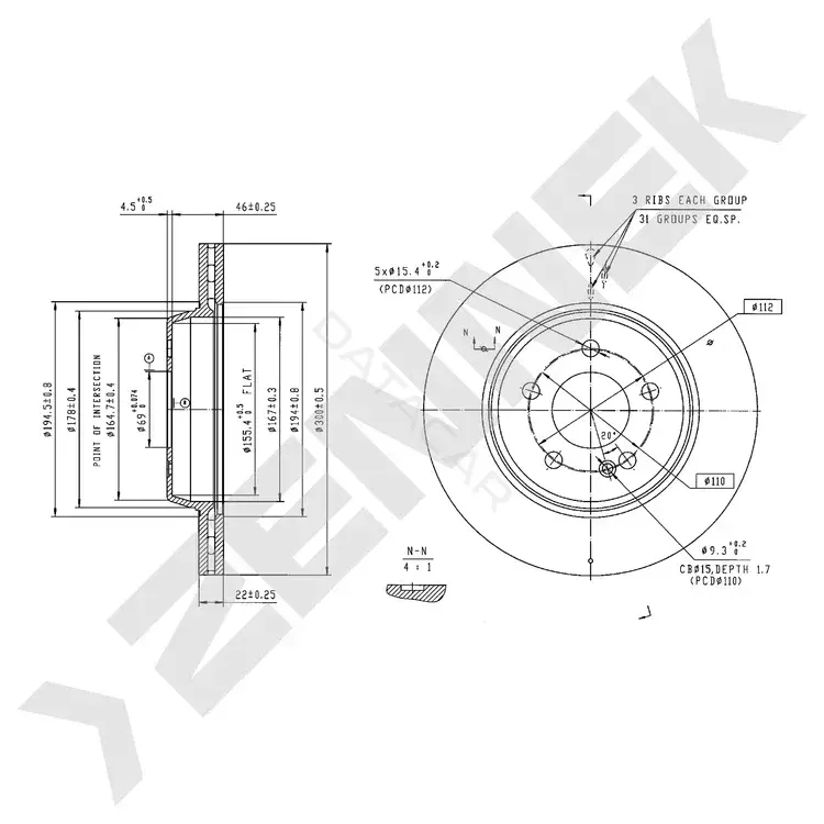 Тормозные диски ZENNEK DBD1293