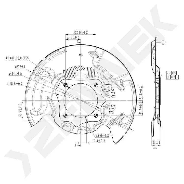 Защита тормозного диска ZENNEK DCD0548