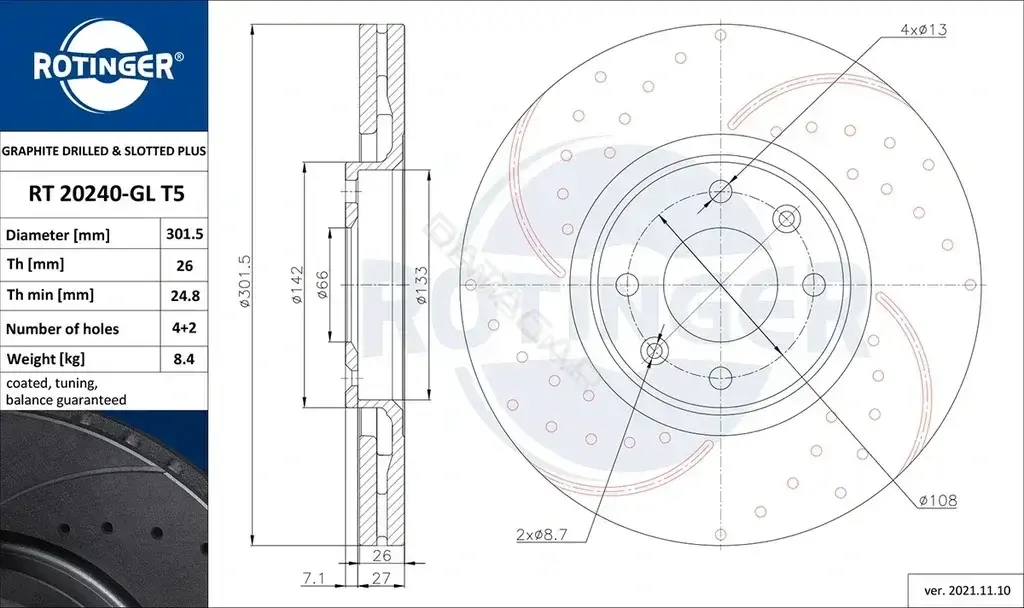 Тормозные диски ROTINGER RT20240-GLT5