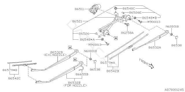 Резинка стеклоочистителя SUBARU 86579FL050