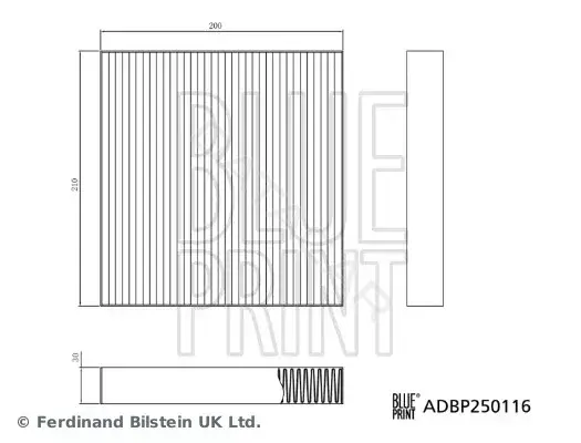 Фильтр салонный BLUE PRINT ADBP250116
