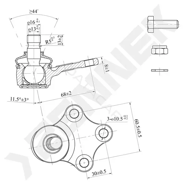 Шаровая опора ZENNEK DBJ0100