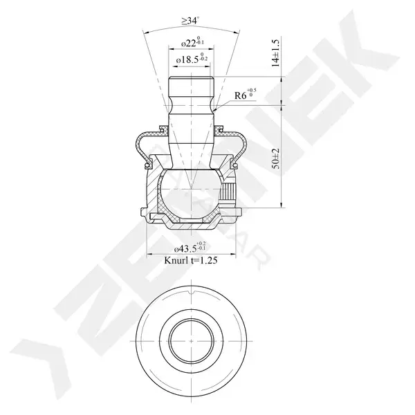 Шаровая опора ZENNEK DBJ0102
