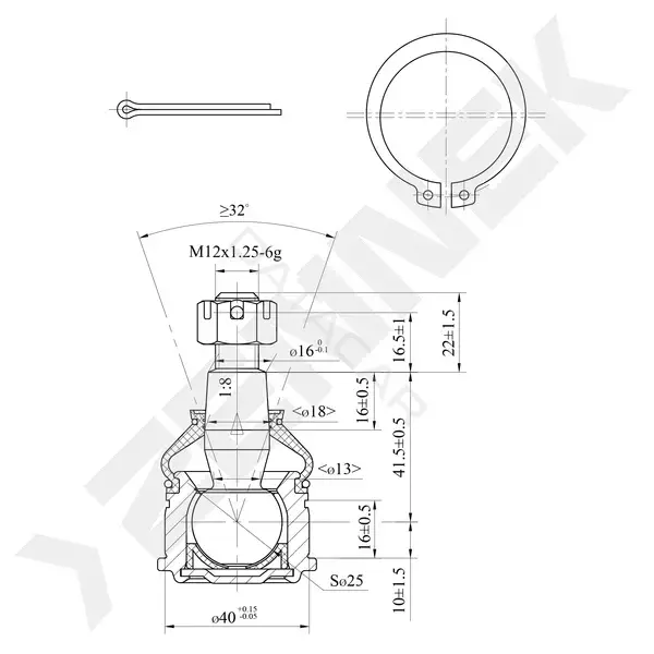 Шаровая опора ZENNEK DBJ0103