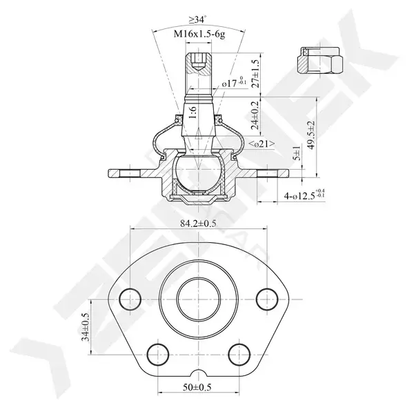 Шаровая опора ZENNEK DBJ0107