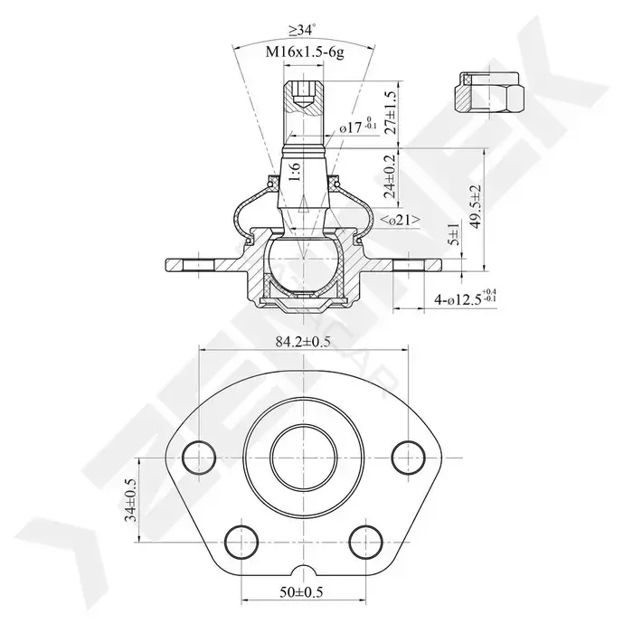 Шаровая опора ZENNEK DBJ0107