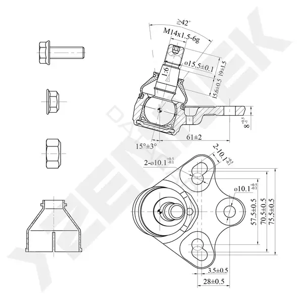 Шаровая опора ZENNEK DBJ0108