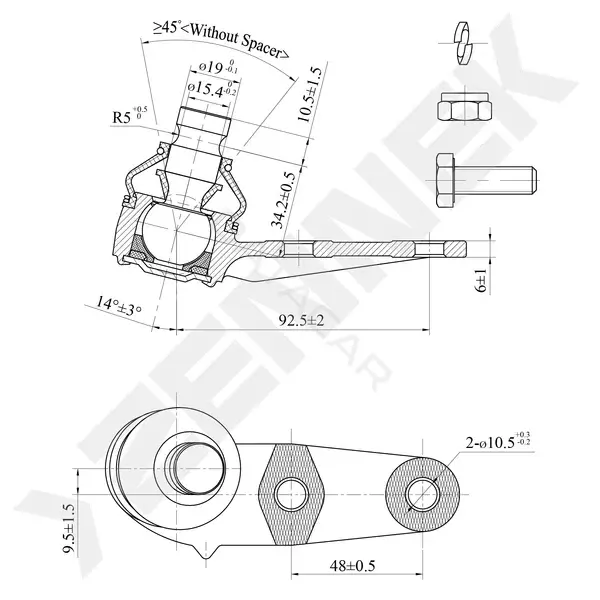 Шаровая опора ZENNEK DBJ0112