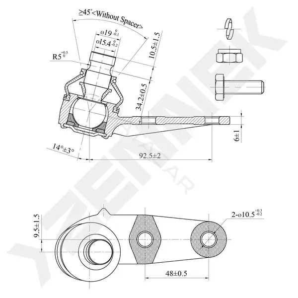 Шаровая опора ZENNEK DBJ0113