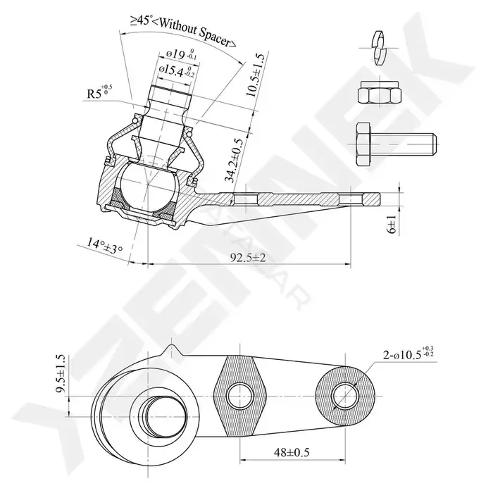 Шаровая опора ZENNEK DBJ0113