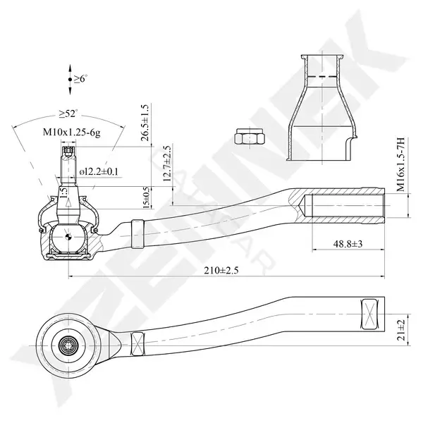 Рулевые наконечники ZENNEK DTE0102