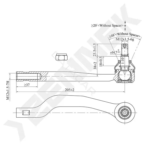 Рулевые наконечники ZENNEK DTE0135