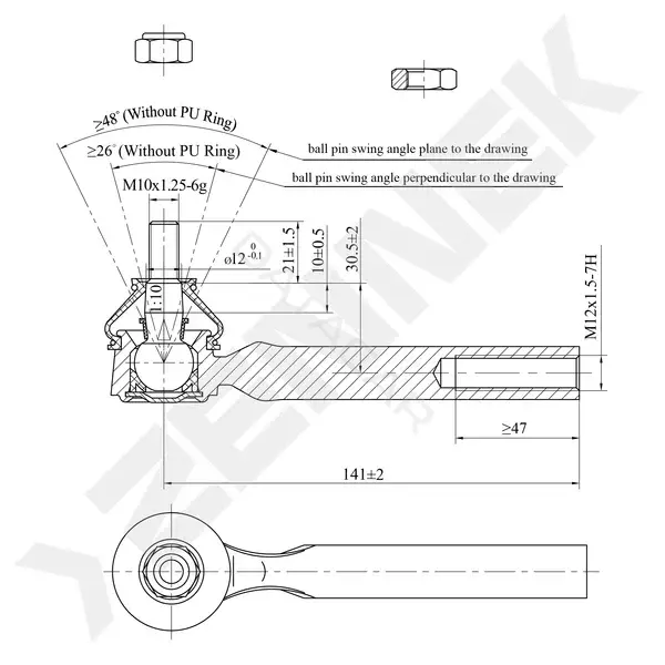 Рулевые наконечники ZENNEK DTE0140