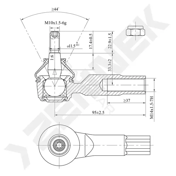 Рулевые наконечники ZENNEK DTE0150