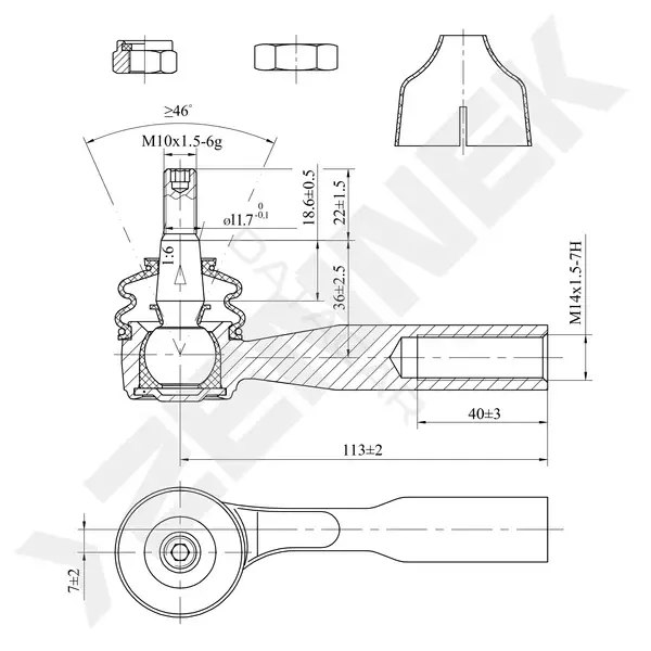 Рулевые наконечники ZENNEK DTE0152