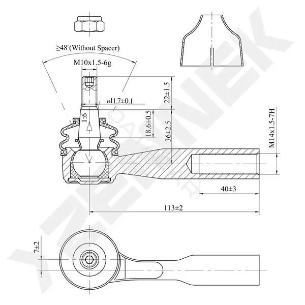 Рулевые наконечники ZENNEK DTE0153