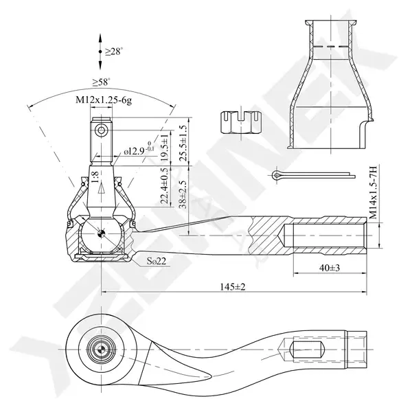 Рулевые наконечники ZENNEK DTE0154