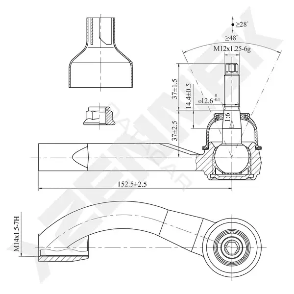 Рулевые наконечники ZENNEK DTE0156