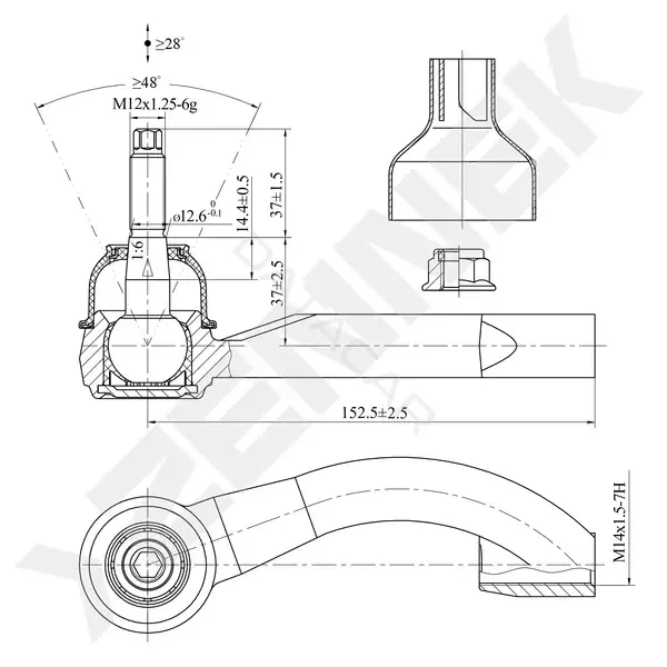 Рулевые наконечники ZENNEK DTE0157