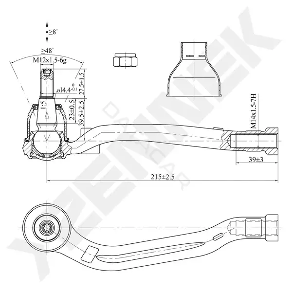 Рулевые наконечники ZENNEK DTE0159