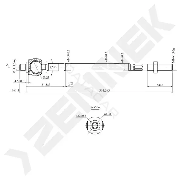Рулевая тяга ZENNEK DTR0061