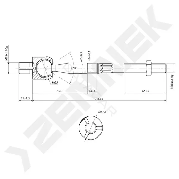 Рулевая тяга ZENNEK DTR0062