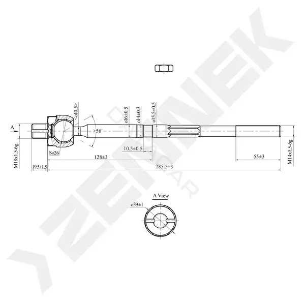 Рулевая тяга ZENNEK DTR0064