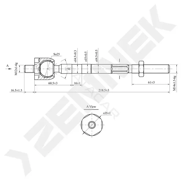 Рулевая тяга ZENNEK DTR0067