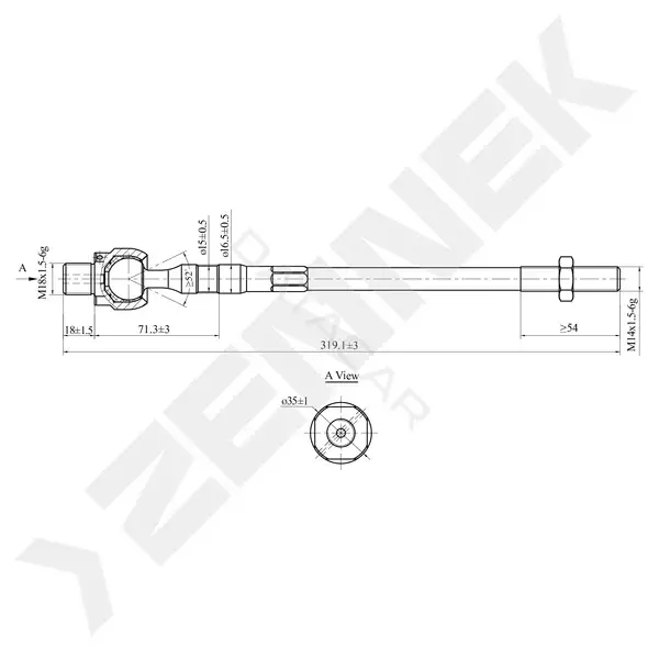 Рулевая тяга ZENNEK DTR0068