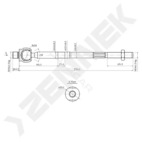 Рулевая тяга ZENNEK DTR0075