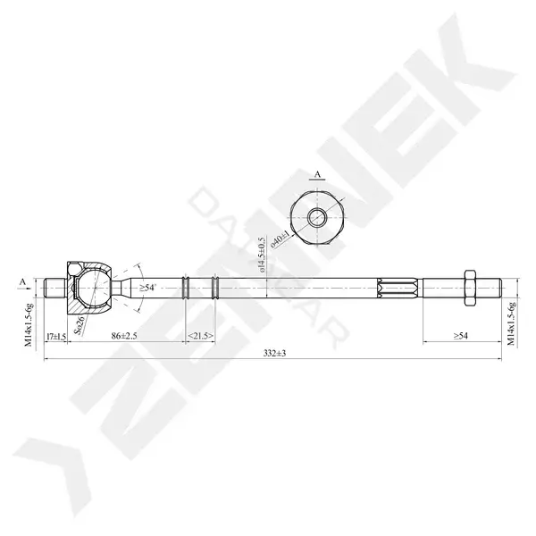 Рулевая тяга ZENNEK DTR0078