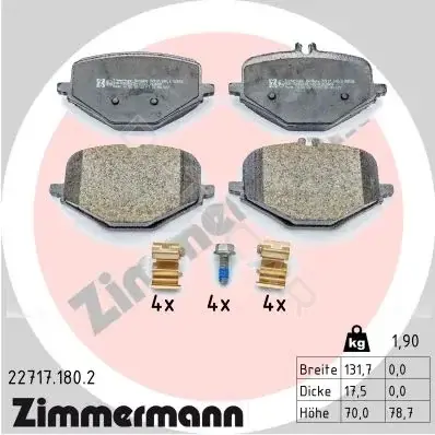 Тормозные колодки ZIMMERMANN 22717.180.2