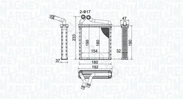 Радиатор печки MAGNETI MARELLI 350218442000