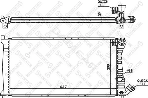 Радиатор охлаждения STELLOX 10-25025-SX