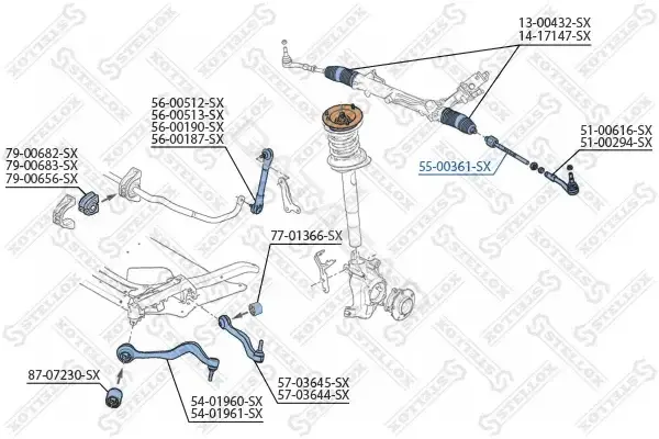 Рулевая тяга STELLOX 55-00361-SX