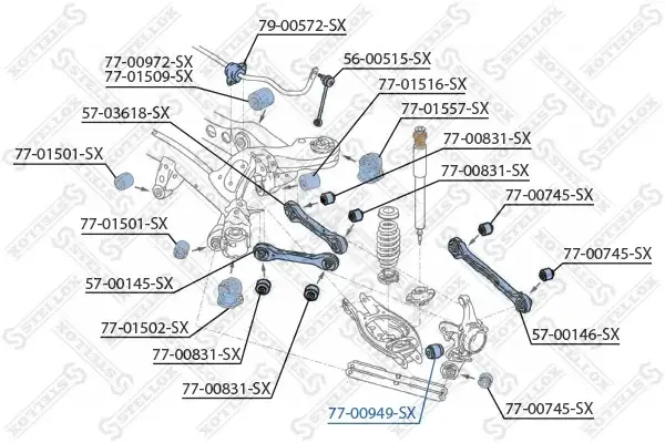 Сайлентблок рычага STELLOX 77-00949-SX