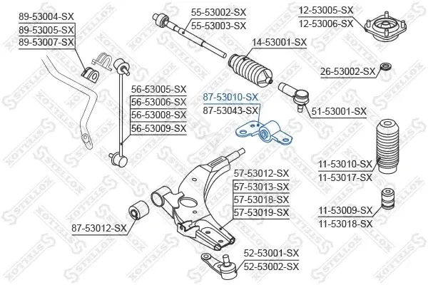 Сайлентблок рычага STELLOX 87-53010-SX