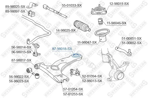 Сайлентблок рычага STELLOX 87-98018-SX