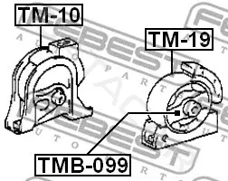 Подушка двигателя (Опора) FEBEST TM-19