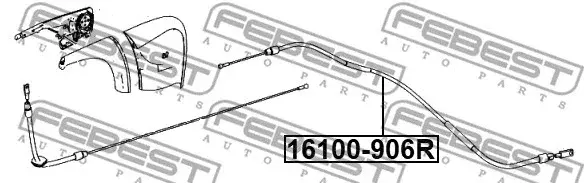 Трос ручника FEBEST 16100-906R