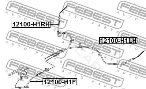 Трос ручника FEBEST 12100-H1F
